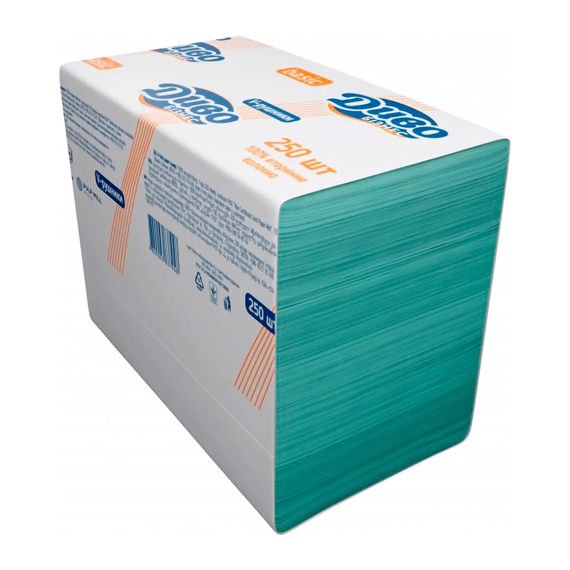 Диво Бізнес Basic рушники паперові V- складання 250 листів Зелені, одношарові